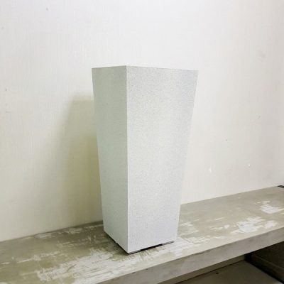 chậu composite Vuông Vát Cao Trắng Mờ